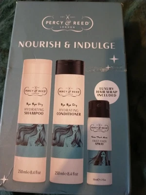 £10 • Buy Percy & Reed Nourish & Indulge Hydrating Shampoo Conditioner Set Frizz Spray