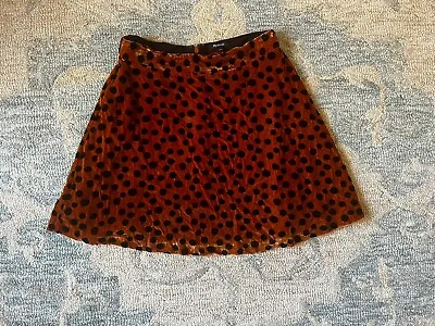 Madewell Womens Velvet Circle Mini Skirt In Leopard Dot Print Size 2 • $35