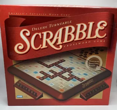 Scrabble Game Deluxe Turntable Edition Parker Brothers Burgundy 2001 Orginal Box • $40.99