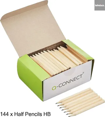 (144-Pencils) Q-Connect HB Half Pencil Wood Pocket Size Golf Cards • £3.95