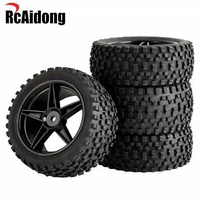 4Pcs RC Tires & Wheel Rims Set 12mm Hex Hub For 1/10 Off Road Car Buggy Truck • $20.85