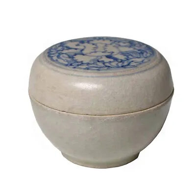 Annamese Blue And White Ceramic Box Chu Dau Kiln Vietnam Circa 1500. • $380