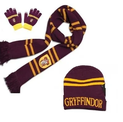 Harry Potter Gryffindor House Scarf+Cap/Hat + Gloves Soft Warm Costume Xmas Gift • $21.98