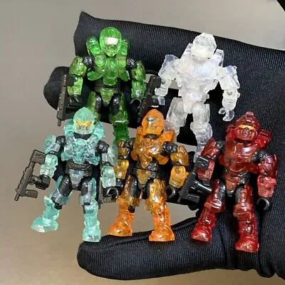 5X Rare Mega Bloks Construx Halo Heroes Series Buck CLEAR Action Figure Toys • $20.89