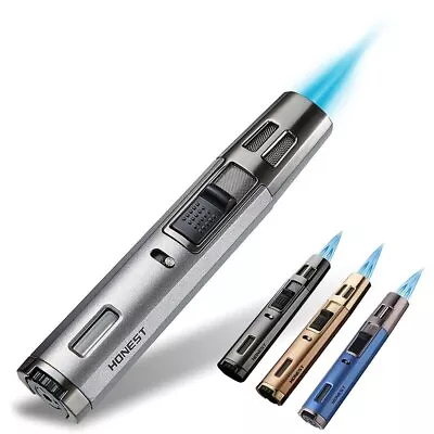£13.19 • Buy Refillable 2 Jet Flame Lighter Butane Cigar Lighter Adjustable Cigar Gas Lighter