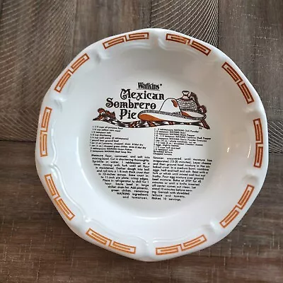 Mexican Sombrero Pie Plate ~ Watkins Inc. ~ #6481 ~ 1983 ~ USA ~ Mint Condition • $16.70