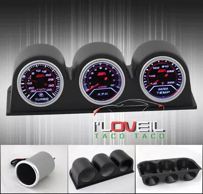 Turbo Boost Psi + Rpm Meter Tachometer + Water Temperature Temp Gauge + Pod Case • $64.99