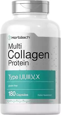 Multi Collagen Protein 2000 Mg 5 Types Food Sourced Peptides Skin Hair 180 Caps • $15.99