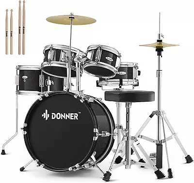 Kid Drum Sets- 5-Piece For Beginners 14 Inch Full Size Complete Junior Drum Kit • $304.54