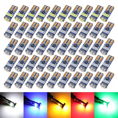 50X T10 LED 15SMD Canbus Super Bright W5W 194 168 Backup Side Light Bulb 5-Color • $22.49