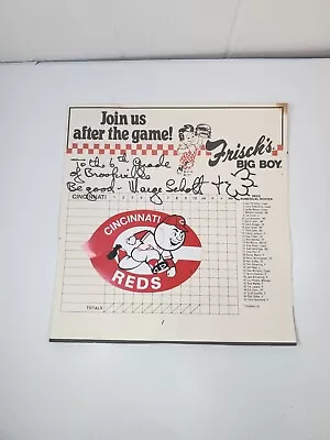 Marge Schott Signed Scorecard Cincinnati Reds Vs. Pirates 1990 With Reds Sticker • $35.55