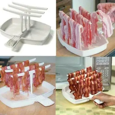 Microwave Bacon Rack Hanger Healthy Home BBQ Camping Grill Cooker Meal Tray • $7.89