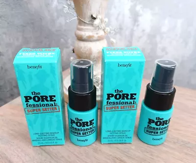 2 X Benefit The POREfessional Super Setter Setting Spray's Travel Size 15ml New • £9.99