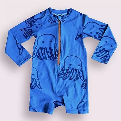 Tea Collection Baby Boy Rashgaurd Swim Beach Shorts Trunks Octopus Nautical 2-3 • $12.99