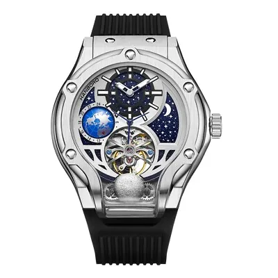HANBORO Mens Automatic Watches Luxury Mechanical Wristwatch Luminous Skeleton • $239
