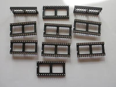 28 Pin Turned Pin Gold Quality IC Socket POS-628-S001-01 2.54mm  5 Pieces HU163 • £5.95