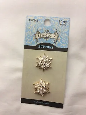 $8.99 • Buy Sew-ology Layered Rhinestone Shank Buttons 19mm