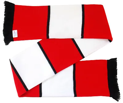 Aberdeen Supporters Red And White With Black Stripe Retro Style Scarf  • £8.99