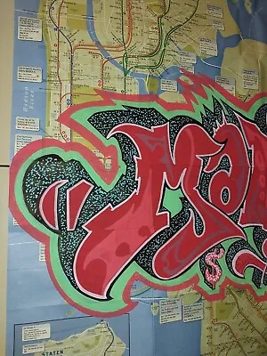 BRONX Graffiti MTA TRAIN Subway Map Original  MAKE$  Hand Painted!  • $89.99