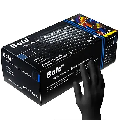 £149.99 • Buy Black Disposable Nitrile Gloves Aurelia Bold Strong Powder Free All Sizes