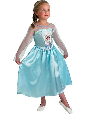 Girls Elsa Costume Disney Licensed Princess Ice Queen Fancy Dress 7-8 Yr • £11.99