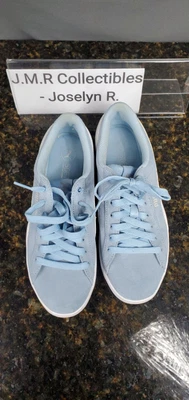 Size 6.5 PUMA Vikky Womens Baby Blue Suede Fashion Lace Up Shoes Sneakers 362624 • £19.87