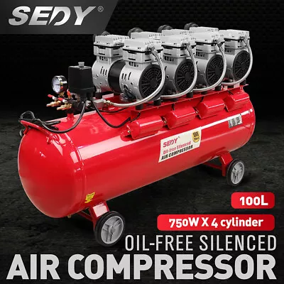 SEDY 100L Silent Air Compressor 3.0HP Oil-Free Quiet Electric Heavy Duty Motor • $1799