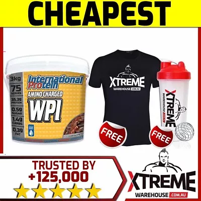 INTERNATIONAL PROTEIN AMINO CHARGED WPI 3kg CHOCOLATE // WHEY PROTEIN ISOLATE • $174.90