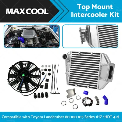 Intercooler Kit & Fan Suitable For Toyota Landcruiser 80 100 105 Series 1HZ 4.2L • $424.59