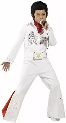 Smiffys Childrens Elvis Costume Jumpsuit  Scarf White M - Age 7-9 Years • $103.30