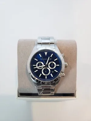 Michael Kors Layton Silver Navy Blue Chronograph Mens Watch Nib Mk8781 • $139.49