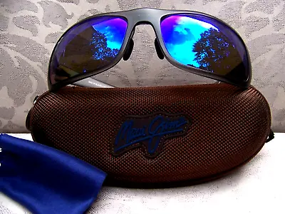 MAUI JIM BIG WAVE Matte Grey & Blue Hawaii Polarized Sunglasses ~ B440-11M • $169.98