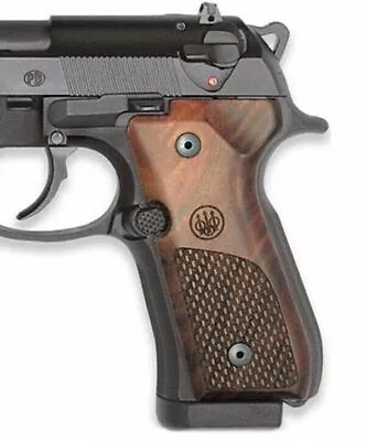 Factory Beretta Model 92 96 Wood Oval Checkered Original Grips E00219 92FS  • $59.74