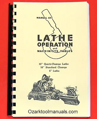 Atlas Craftsman Manual Of Metal Lathe Operation Book For 10  And 6  0032 • £39.01