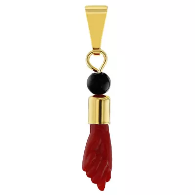 $12.99 • Buy Gold Plated Red Figa Hand Good Luck Charm Evil Eye Protection Amulet Pendant