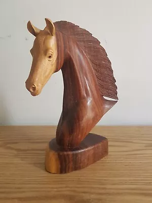 Beautiful Hand Carved Wooden Horse's Head Statue/Bust • £25