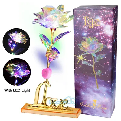 $13.85 • Buy NEW Crystal Galaxy Rose In The Glass Dome Valentine's Mother's Day Birthday Gift
