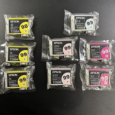 Epson 98 99 Magenta Yellow Cyan Ink Cartridges EXPIRED SEALED NO BOX Lot Of 8 • $59.03