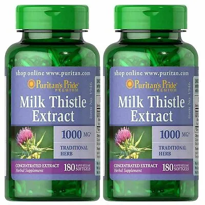 Puritan's Pride Milk Thistle 4:1 Extract 1000 Mg Silymarin 180 Count (Pack Of 2) • $26