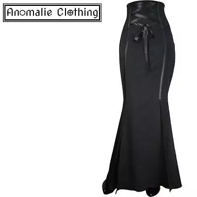 Chic Star Black Corset Waisted Long Skirt - Victorian Gothic Corporate Goth • $39