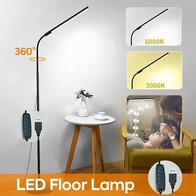 LED Floor Standing Lamp Dimable Warm Cool Day Light Adjustable Work Reading • £18.99