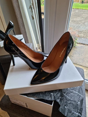 £99 • Buy Size 5 Shoes Emporio Armani Decollette Court Shoe Black Patent Heels New 