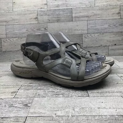 Merrell Aluminum Women's Light Gray Flat Strips Sandal Size 9 • $24.99