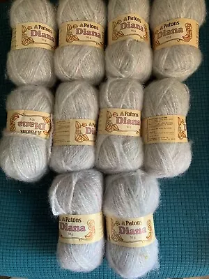 Patons Diana Yarn 10 Skeins 1.75 Oz Ea All Same Dye Lot NOS Color 9254 • $24.88