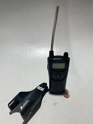 Motorola Radius CP100 UHF Two Way Radio P24SSC03F2AF W/ ClipOn Holster FOR PARTS • $18