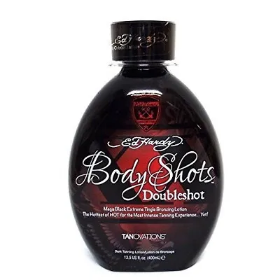 Ed Hardy BODY SHOTS Mega Black HOT Tingle DHA Bronzer 13.5oz Tanning Lotion • $28.90
