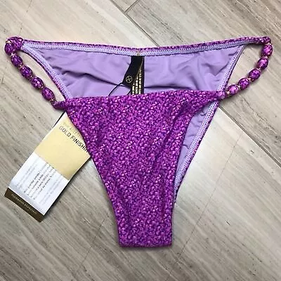 Vix Paula Hermanny Beads Bottom String Cheeky Bikini Vacation Trip Lyra Purple M • $47.45