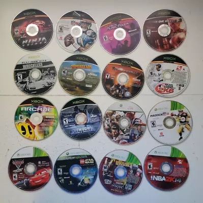 $25 • Buy X-BOX & XBOX 360 LOT OF 16 Games LOOSE  NFL-NBA-MLB-DISNEY