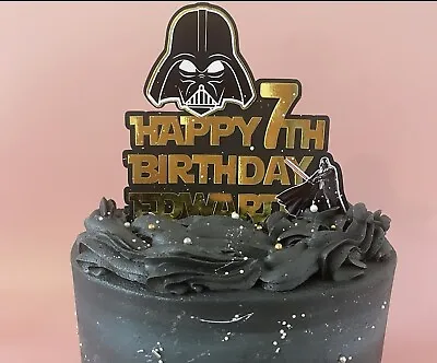 Personalised  Star War Cake Topper/Darth Vader  Inspired Unofficial 2D • £7.99