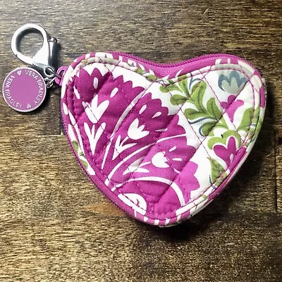 Adorable Vera Bradley Sweetheart Coin Purse Keychain Heart Charm Zipper • $8